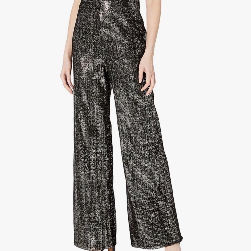 House of Harlow 1960 Glittering Black Wide-Leg Pants